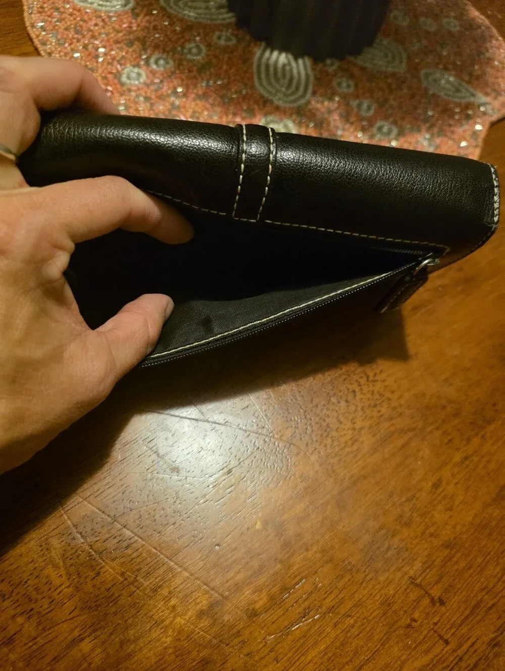 Tommy Hilfiger Black Leather Continental Wallet